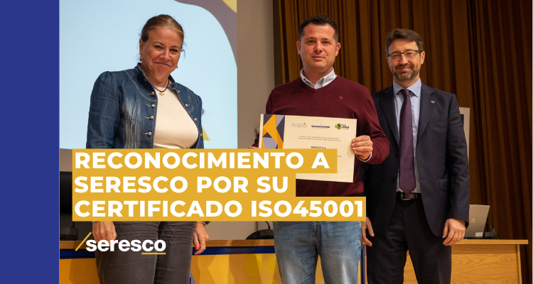 Reconocimiento a Seresco por su certificado en la norma ISO45001